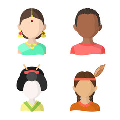 Isolated object of nation and race  icon. Collection of nation and user stock symbol for web.