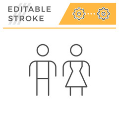 Male and female editable stroke line icon