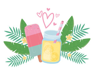 Pineapple juice and popsicle design