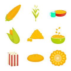 Vector design of maize and food icon. Set of maize and crop stock vector illustration.