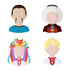 Isolated object of nation and race  icon. Set of nation and user stock symbol for web.