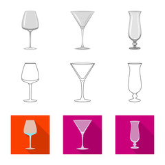 Isolated object of form and celebration logo. Collection of form and volume stock symbol for web.