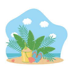 Summer and vacation icon set design