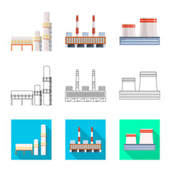 Vector illustration of production and structure symbol. Set of production and technology stock vector illustration.