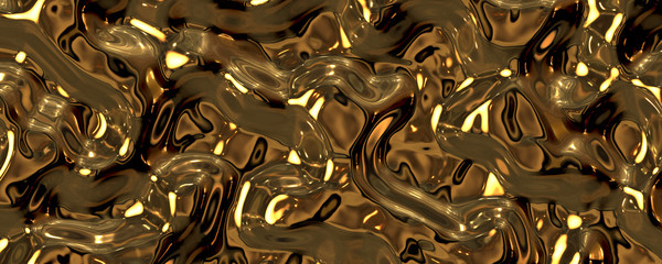 3d liquid gold background 