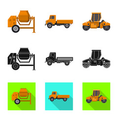 Isolated object of build and construction symbol. Set of build and machinery vector icon for stock.
