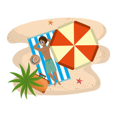Fototapeta premium Boy with summer swimwear design