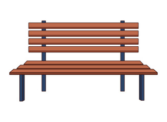 park bench icon cartoon isolated