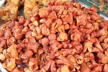 Fried sausage is delicious at street food