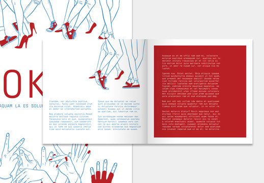 Red and Blue Illustrative People Booklet Layout