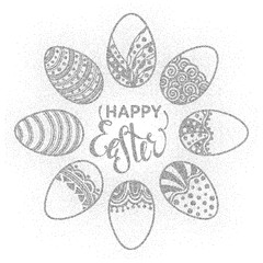 Easter doodle vector frame