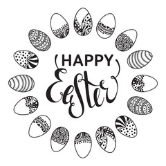 Easter doodle vector frame