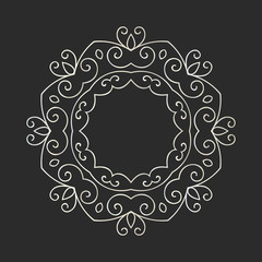 Elegant hand drawn retro floral frame