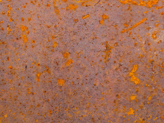 Steel sheet with rust, full surface and full of decay