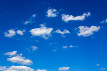 Clouds and blue sky background with copy space.