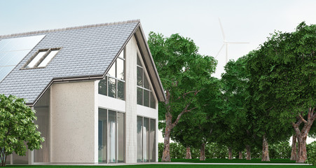 Concept of new ecologic home, 3d rendering