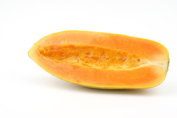 papaya fruit isolated on white background