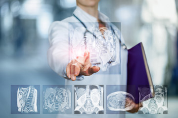 The doctor clicks the image magnetic resonance imaging .