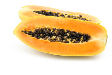fresh papaya isolated on white background