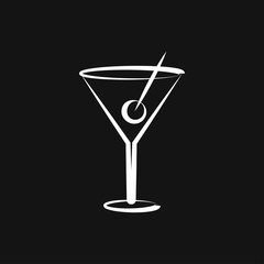 Martini icon logo, illustration, vector sign symbol for design