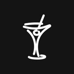 Martini icon logo, illustration, vector sign symbol for design