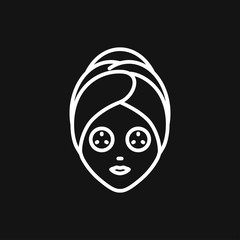 Facial mask icon logo, illustration, vector sign symbol for design