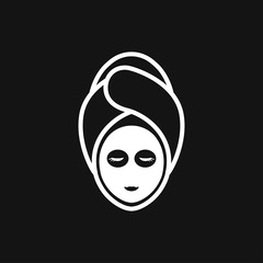 Facial mask icon logo, illustration, vector sign symbol for design