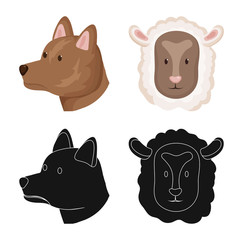 Isolated object of agriculture and breeding sign. Collection of agriculture and organic  stock symbol for web.