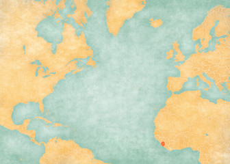 Fototapeta premium Map of North Atlantic Ocean - Guinea-Bissau