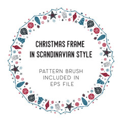 Christmas frame and brush with corner tiles