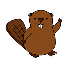 cute beaver mascot animal icon © Gstudio