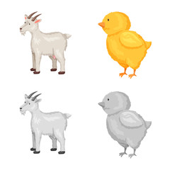 Vector design of breeding and kitchen  sign. Collection of breeding and organic  vector icon for stock.