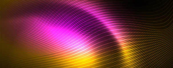 Shiny neon lines techno magic futuristic background, magic energy space light concept, abstract background wallpaper design