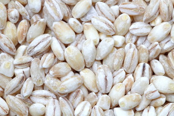 Closeup of pearl barley as a background, natural color, high contrast.