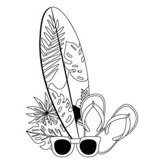 Summer and vacation icon set design