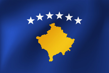 Vector national flag of Kosovo. Illustration for sports competition, traditional or state events.