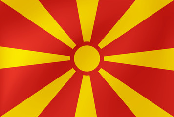 Vector national flag of Macedonia. Illustration for sports competition, traditional or state events.