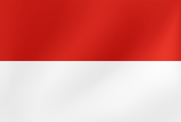 Vector national flag of Monako. Illustration for sports competition, traditional or state events.