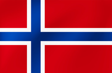 Wavy flag of Norway for site, sports, travel, state events. Vector illustration