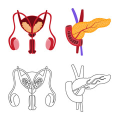 Isolated object of biology and scientific logo. Collection of biology and laboratory vector icon for stock.