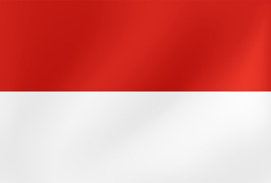 Vector national flag of Monako. Illustration for sports competition, traditional or state events.