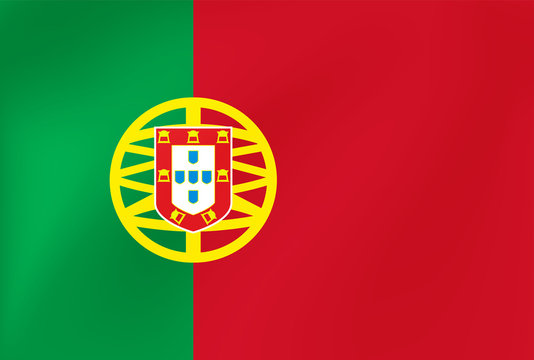 Vector national flag of Portugal. Illustration for sports competition, traditional or state events.