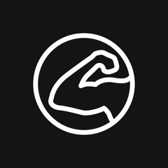 Muscle icon logo, illustration, vector sign symbol for design