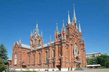 Fototapeta premium The Roman Catholic Cathedral of the Immaculate Conception of the blessed virgin Mary. Malaya Gruzinskaya street, 27/13, building 1, Moscow, Russia