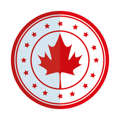 maple leaf and stars circular canadian emblem