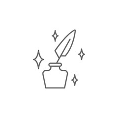 Justice writing tool outline icon. Elements of Law illustration line icon. Signs, symbols and vectors can be used for web, logo, mobile app, UI, UX