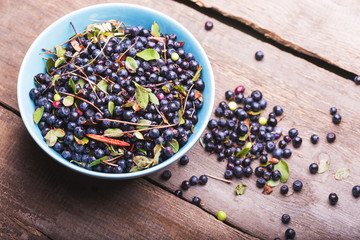 blueberries on a table