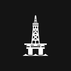 Oil platform iconfuel production logo, illustration, vector sign symbol for design