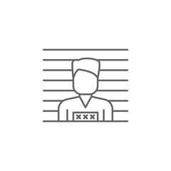 Justice criminal outline icon. Elements of Law illustration line icon. Signs, symbols and vectors can be used for web, logo, mobile app, UI, UX