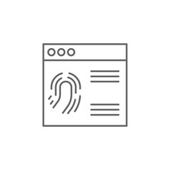 Justice fingerprint outline icon. Elements of Law illustration line icon. Signs, symbols and vectors can be used for web, logo, mobile app, UI, UX